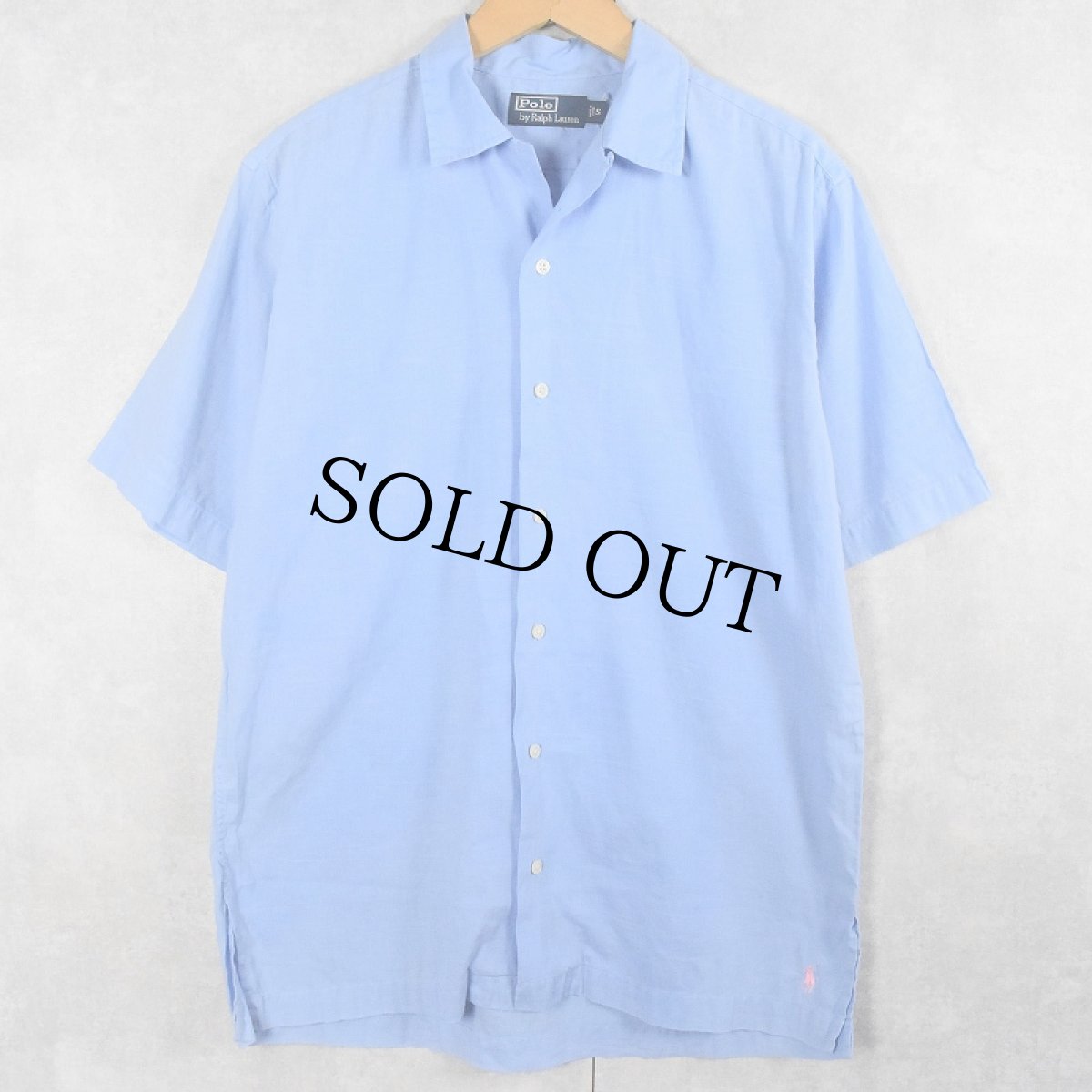 画像1: POLO Ralph Lauren リネン×コットン オープンカラーシャツ S (1)