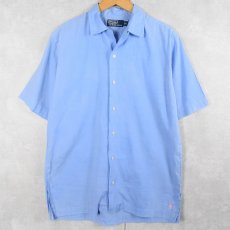 画像1: POLO Ralph Lauren リネン×コットン オープンカラーシャツ S (1)