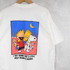 画像1: 90's USA製 "I get home with a little help from my friends" キャラクタープリントTシャツ XL (1)