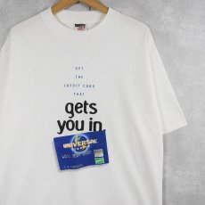 画像1: 90's UNIVERSAL STUDIOS CREDIT CARD クレジットカード会社プリントTシャツ L (1)