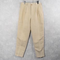 画像1: 90's BANANA REPUBLIC コットン×リネン 2タックスラックス W34 (1)