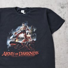 画像1: 90's ARMY OF DARKNESS USA製 ホラーアドベンチャー映画プリントTシャツ BLACK XXL (1)