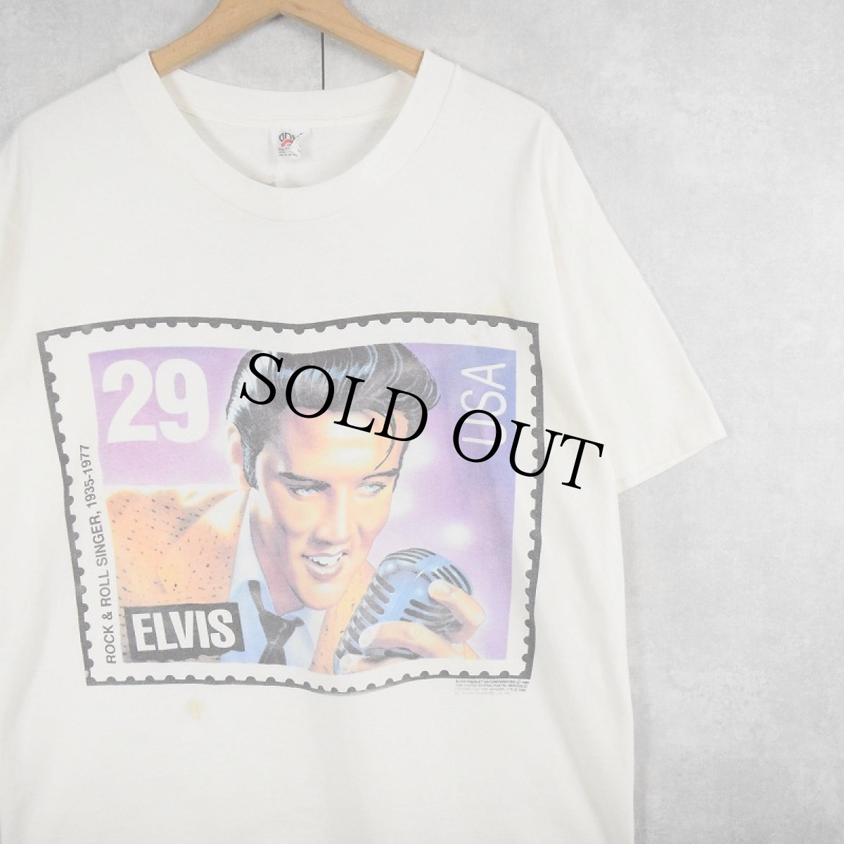 画像1: 90's Elvis Presley USA製 ミュージシャンプリントTシャツ L (1)