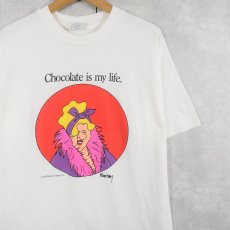 画像1: 90's USA製 "Chocolate is my life" イラストプリントTシャツ XL (1)