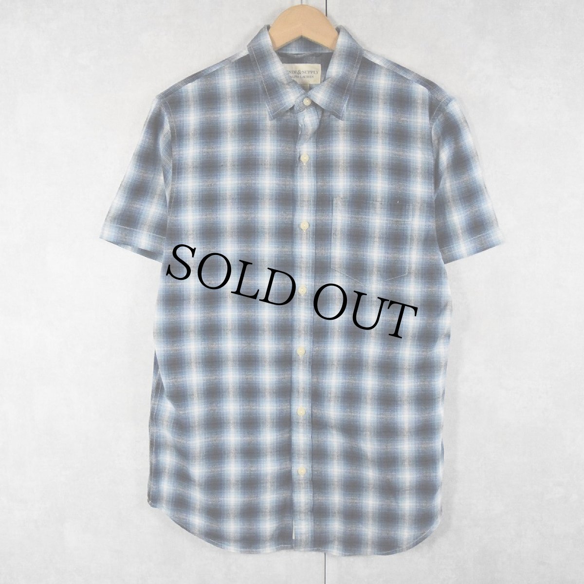 画像1: Ralph Lauren DENIM&SUPPLY オンブレーチェック柄 コットンシャツ M (1)