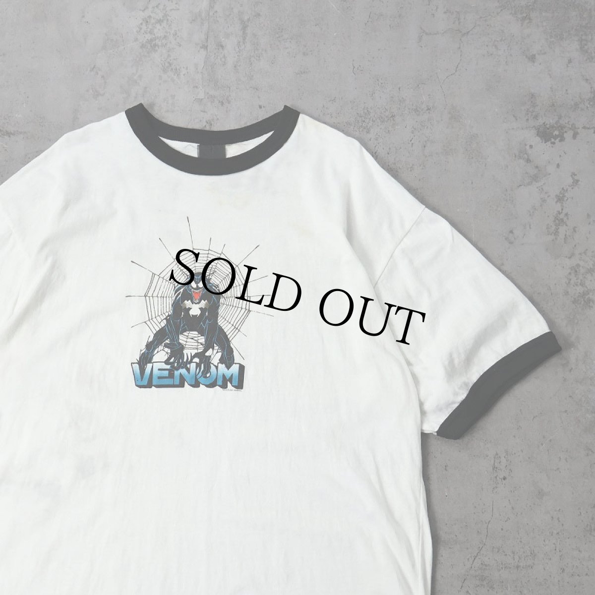 画像1: 2001 MARVEL VENOM キャラクタープリント リンガーTシャツ (1)