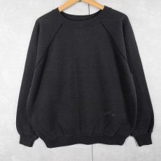 画像1: 80〜90's 無地ラグランスウェット BLACK (1)