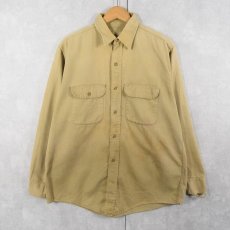 画像1: 〜50's コットンツイルワークシャツ  (1)
