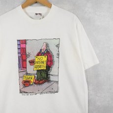 画像1: 90's Rich Tennant "NO INTERNET ADDRESS" シュールイラストプリントTシャツ L (1)