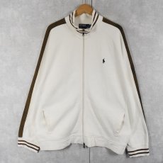 画像1: POLO Ralph Lauren サイドライン リブ編みスウェットジップジャケット XXL (1)