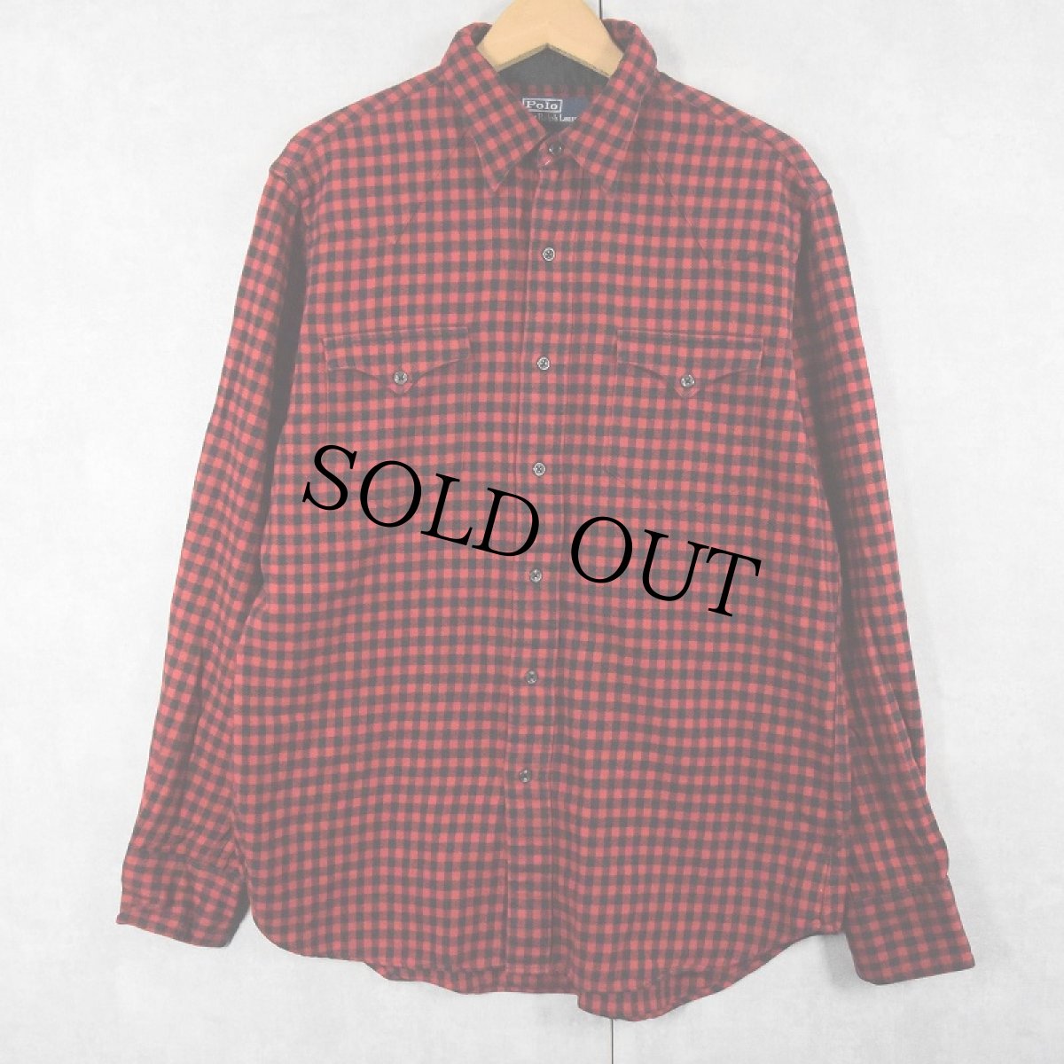 画像1: POLO Ralph Lauren "CLASSIC WESTERN" チェック柄 ヘビーネルウエスタンシャツ M (1)