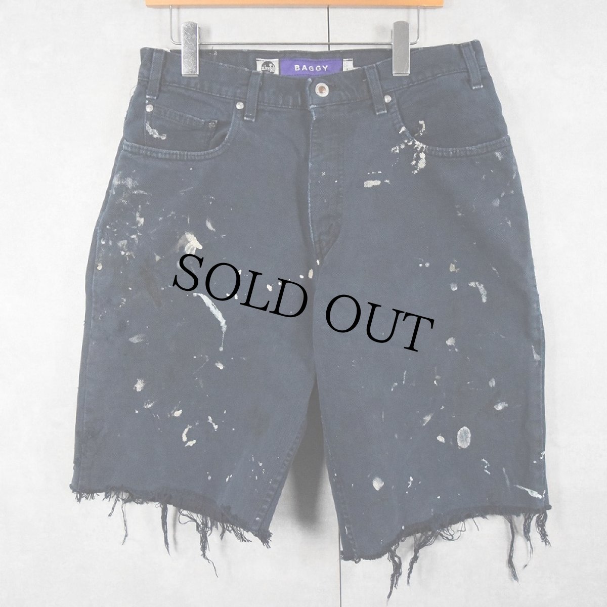 画像1: 90's Levi's SILVER TAB USA製 "BAGGY" カットオフ デニムショーツ NAVY W33 (1)