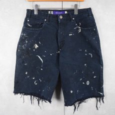画像1: 90's Levi's SILVER TAB USA製 "BAGGY" カットオフ デニムショーツ NAVY W33 (1)