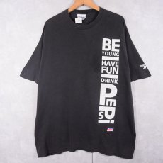 画像1: 90's Reebok × PEPSI USA製 "BE YOUNG HAVE FUN DRINK PEPS!" プリントTシャツ BLACK XL (1)