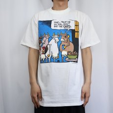 画像2: 90's GRIMMY USA製 "PSST... TRUST ME ON THIS... DON'T EAT THE CHIPS." シュールイラストプリントTシャツ L (2)