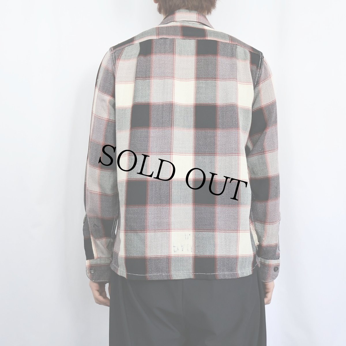 画像3: 50〜60's ブロックチェック ウールオープンカラーシャツ (3)