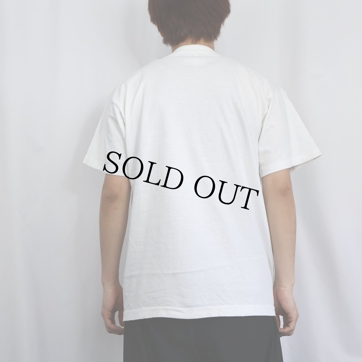 画像3: 90's USA製 "Safe Sex" シュールイラスト 発泡プリントTシャツ L (3)