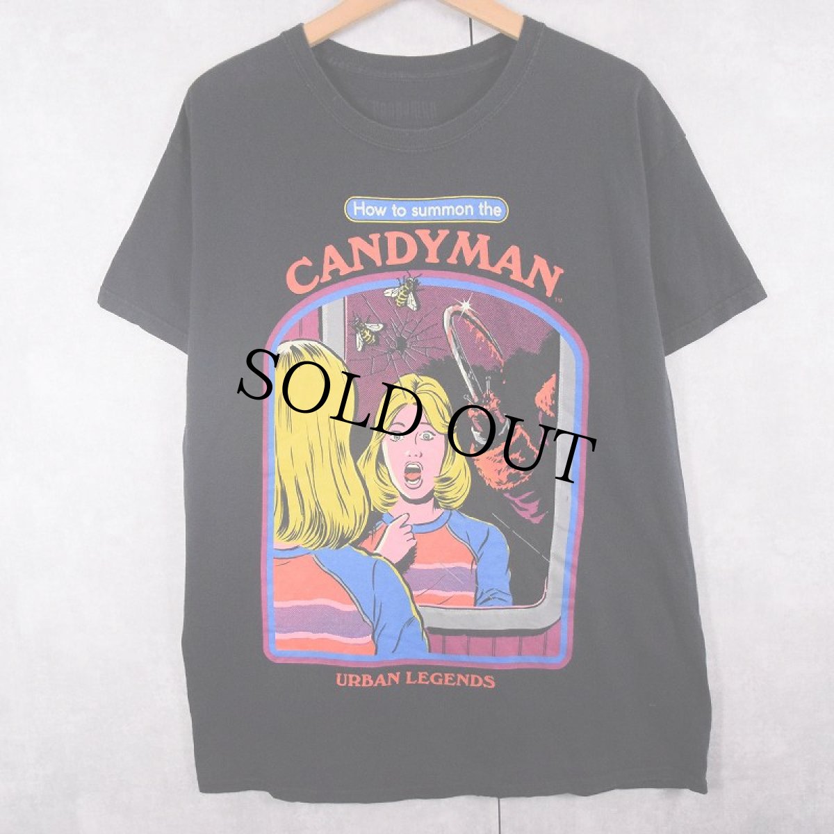 画像1: Steven Rhodes "CANDYMAN" イラストプリントTシャツ BLACK L (1)