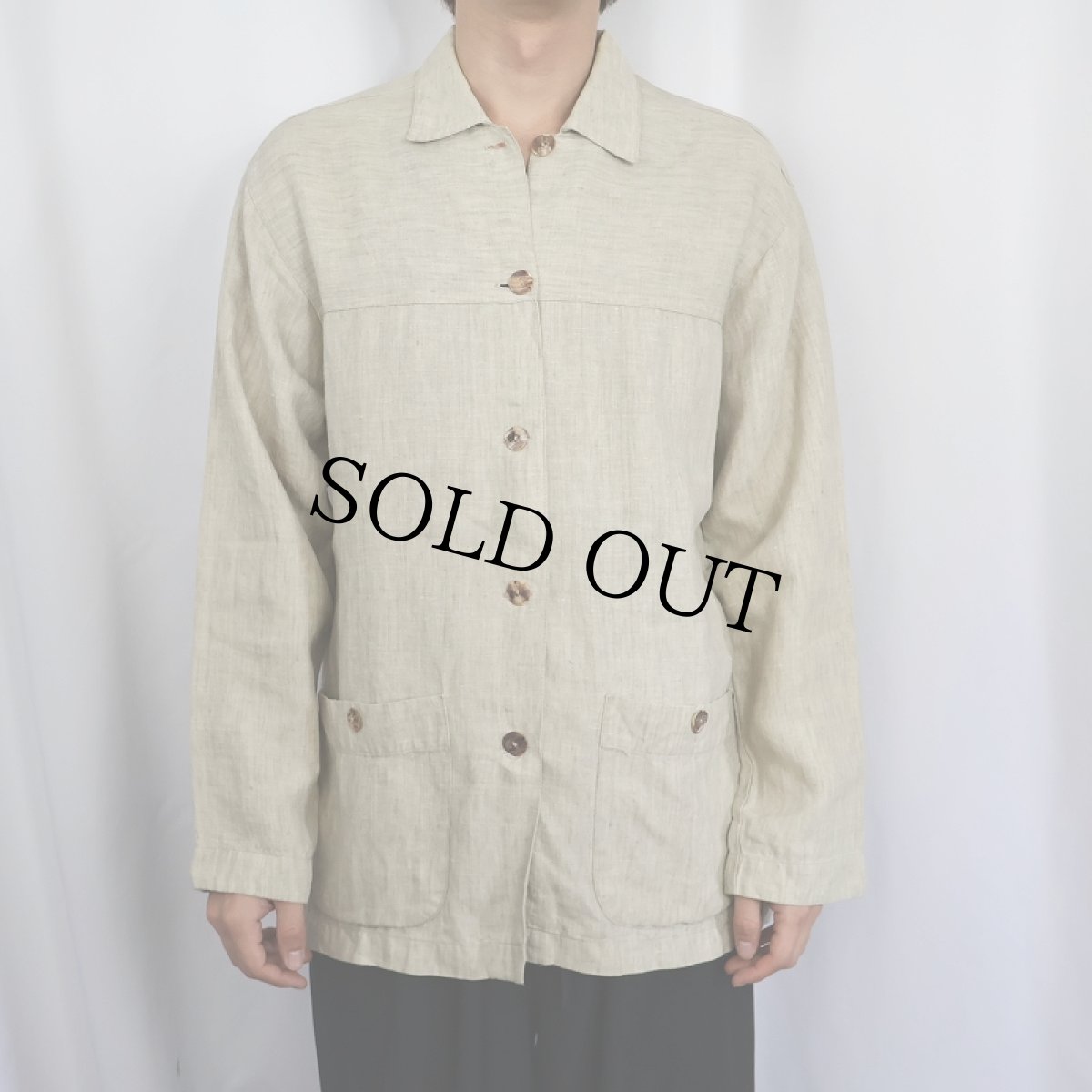 画像2: DANIEL HECHTER リネンジャケット S (2)