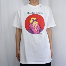 画像2: 90's USA製 "Chocolate is my life" イラストプリントTシャツ XL (2)