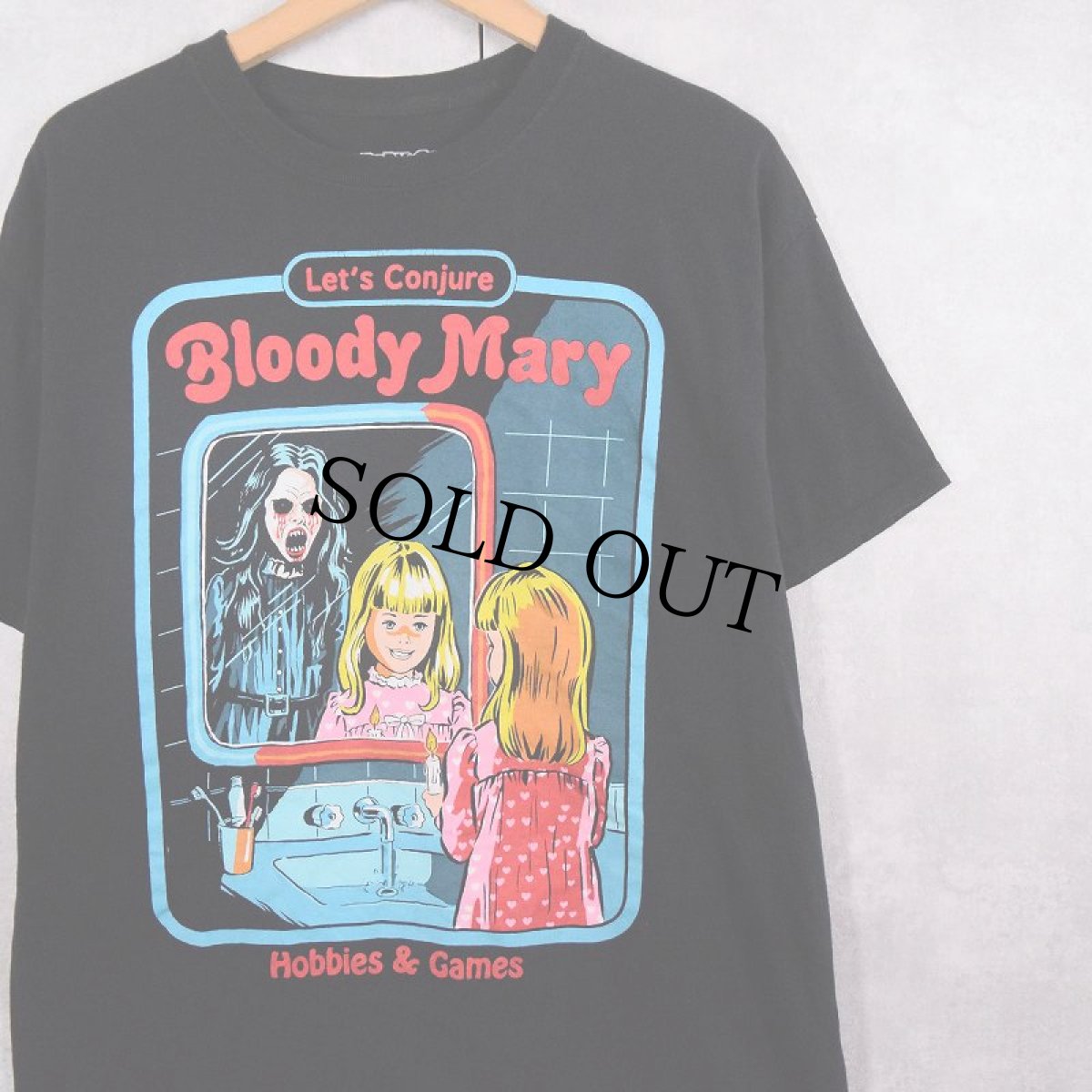 画像1: Steven Rhodes "Bloody Mary" イラストプリントTシャツ BLACK L (1)