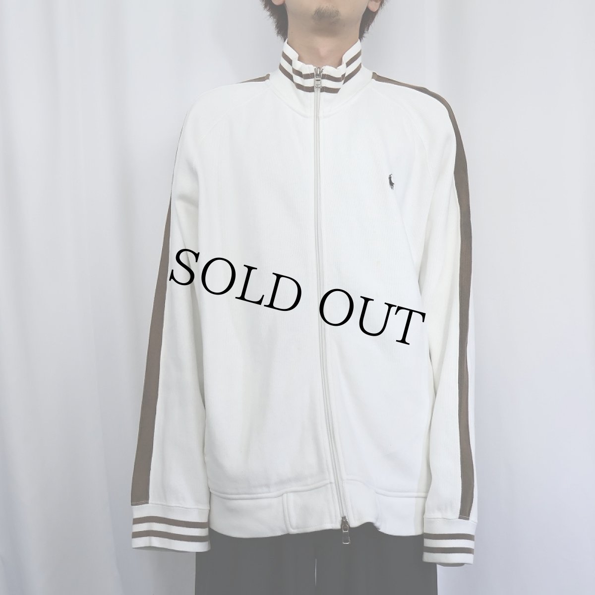 画像2: POLO Ralph Lauren サイドライン リブ編みスウェットジップジャケット XXL (2)