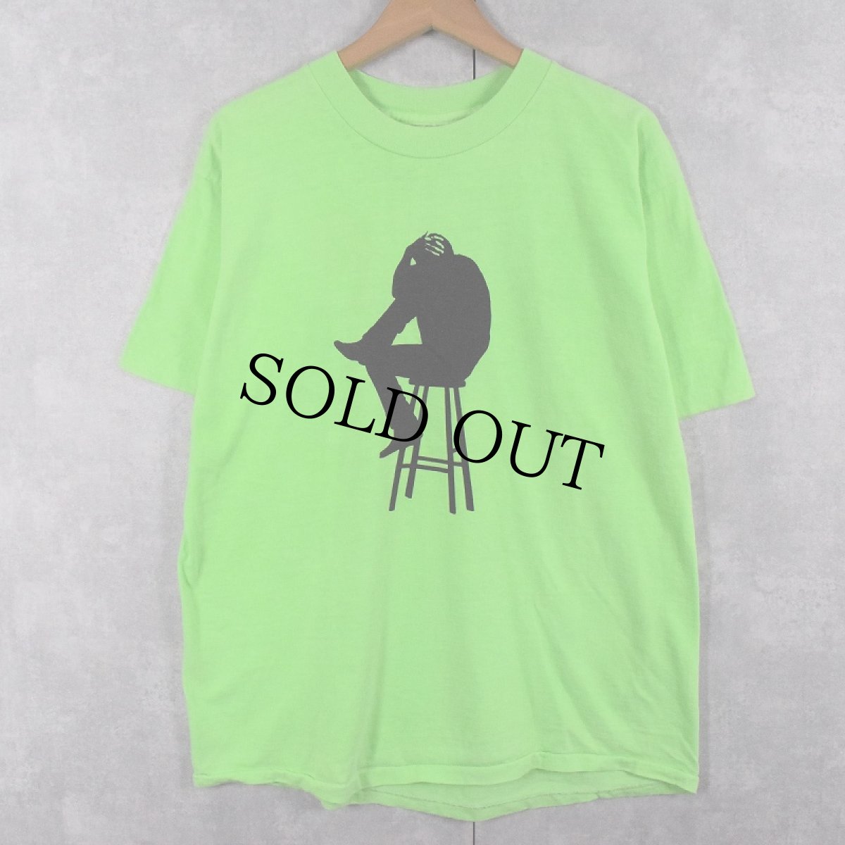 画像2: 90's Hugh Harris USA製 "Words For Our Years" 後染め ギタリストアルバムプリントTシャツ XL (2)