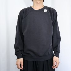 画像2: 80〜90's 無地ラグランスウェット BLACK (2)