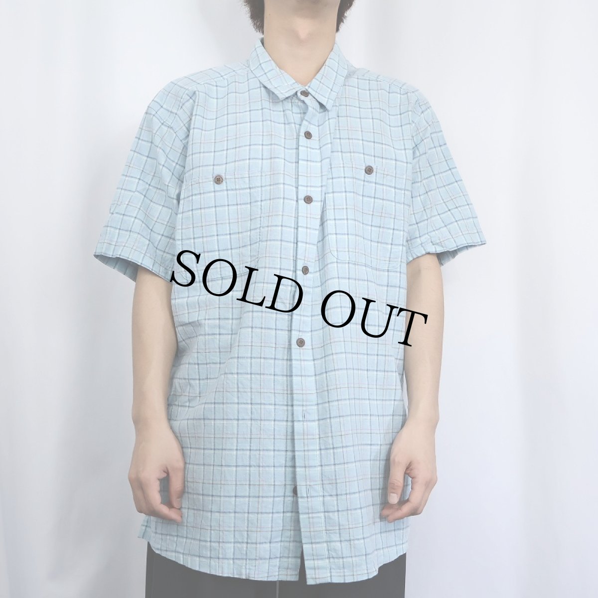 画像2: 2020SS Patagonia チェック柄 ヘンプ×コットンシャツ XL (2)