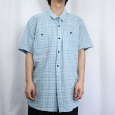 画像2: 2020SS Patagonia チェック柄 ヘンプ×コットンシャツ XL (2)
