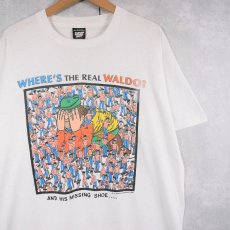 画像1: 90's WHERE'S WALDO? USA製 絵本プリントTシャツ XL (1)