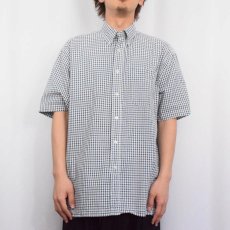 画像2: GAP チェック柄 シアサッカーボタンダウンシャツ M (2)
