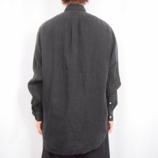 画像3: Ralph Lauren "CLASSIC FIT" リネンボタンダウンシャツ BLACK M (3)