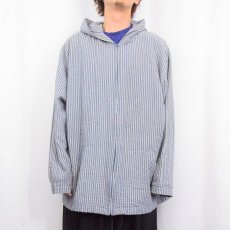 画像2: c.s.t. SPORT ストライプ柄 シアサッカージップパーカー 5XL (2)