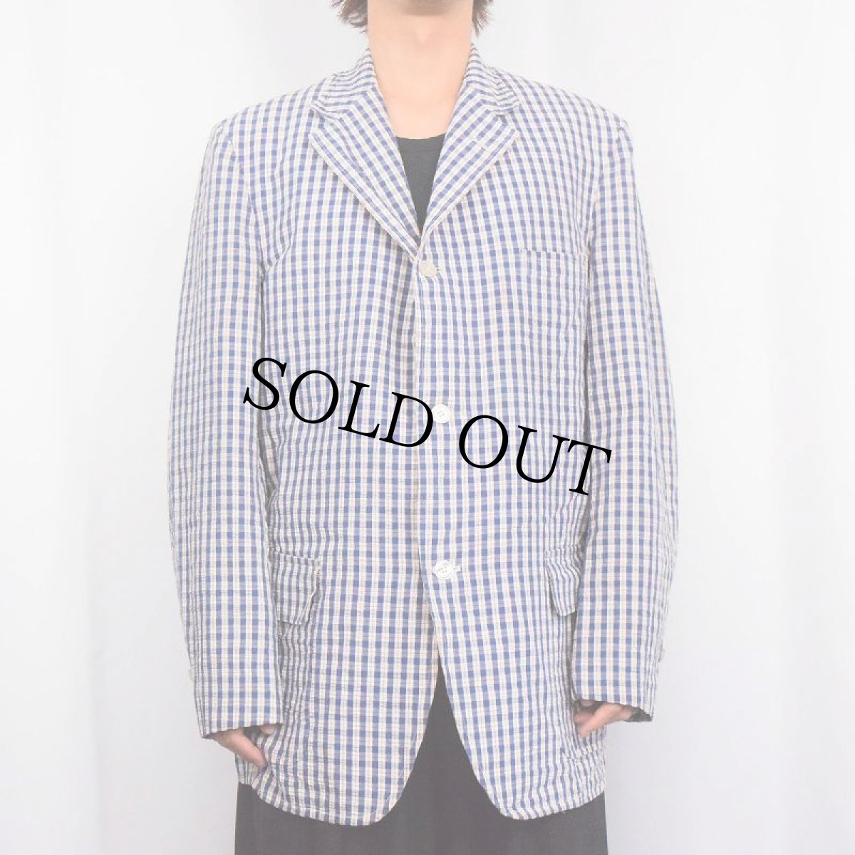 画像2: 70's〜 Brooks Brothers チェック柄 シアサッカーテーラードジャケット (2)