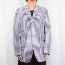 画像2: 70's〜 Brooks Brothers チェック柄 シアサッカーテーラードジャケット (2)