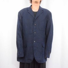 画像2: POLO Ralph Lauren リネンテーラードジャケット NAVY XXL (2)