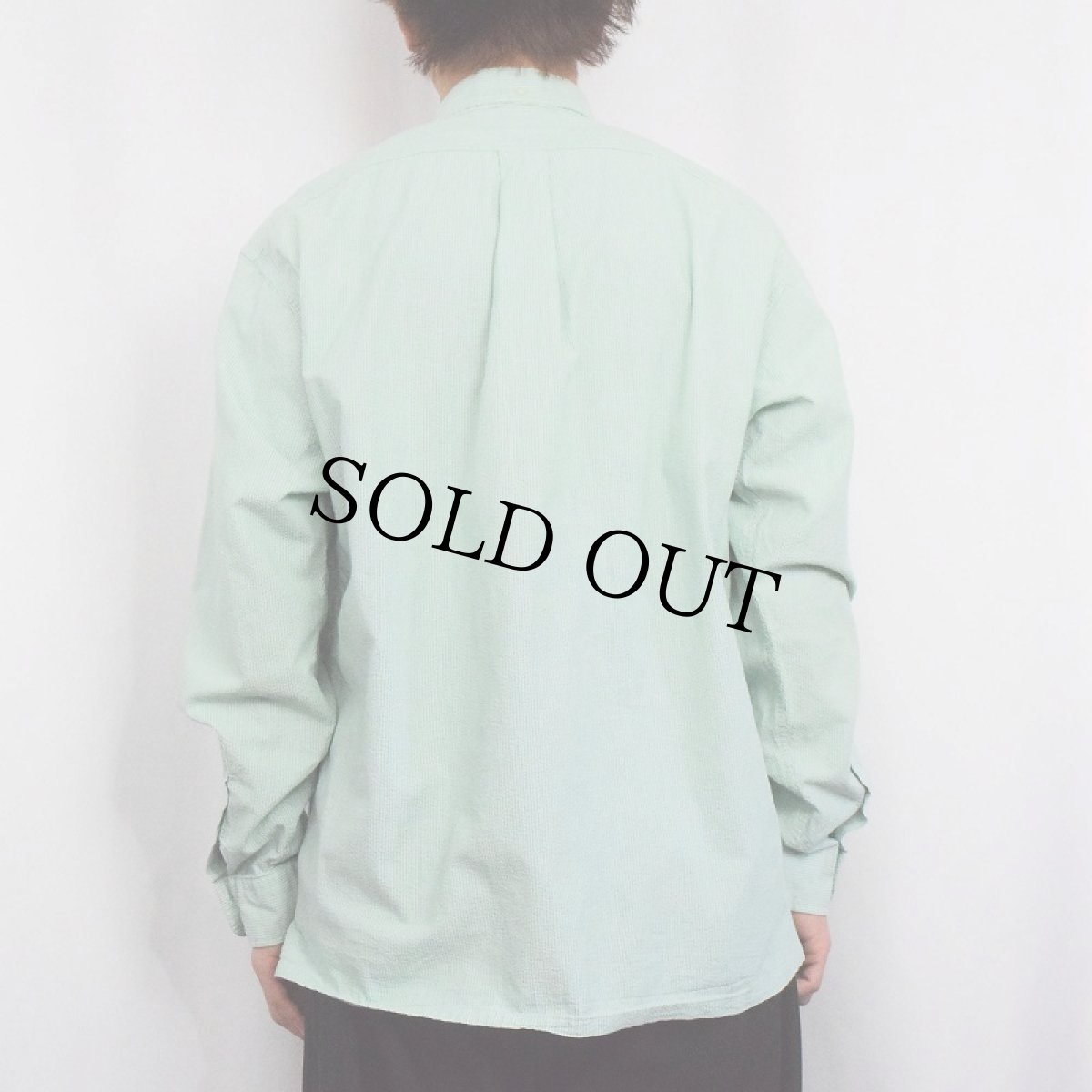 画像3: Ralph Lauren "GREGGOR" 3点留め ストライプ柄 シアサッカーボタンダウンシャツ M (3)