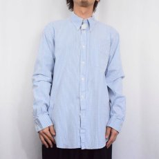 画像2: Brooks Brothers "REGENDT FIT" ストライプ柄 シアサッカーボタンダウンシャツ L (2)
