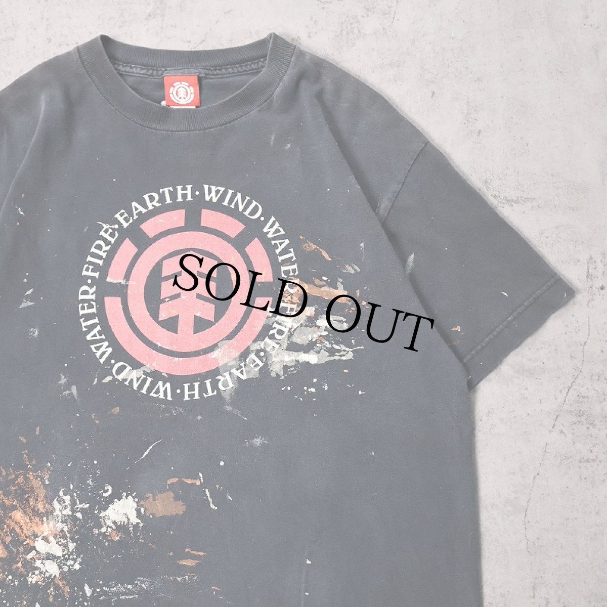 画像1: ELEMENT ペンキペイント ロゴプリントTシャツ BLACK (1)