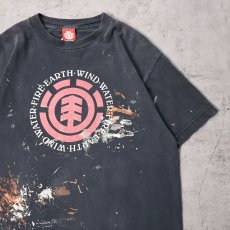 画像1: ELEMENT ペンキペイント ロゴプリントTシャツ BLACK (1)