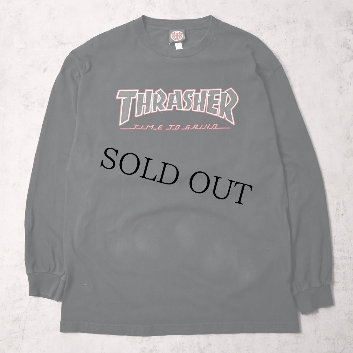 画像1: THRASHER × INDEPENDENT "TIME TO GRIND" ロゴプリントロンT BLACK L (1)