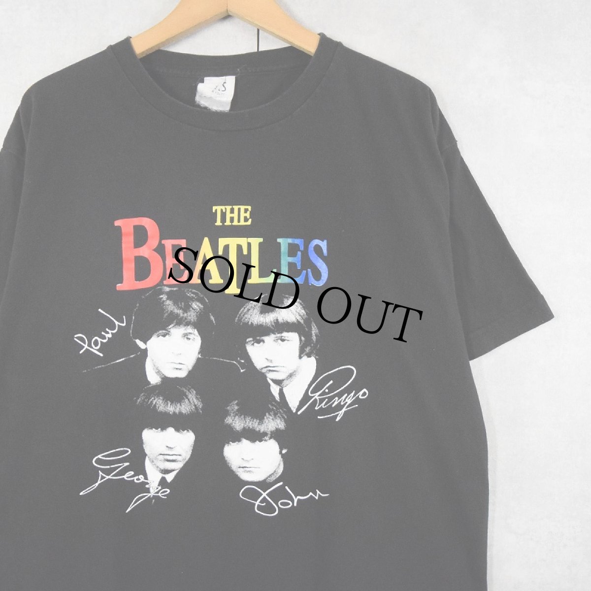 画像1: THE BEATLES ロックバンドTシャツ BLACK (1)