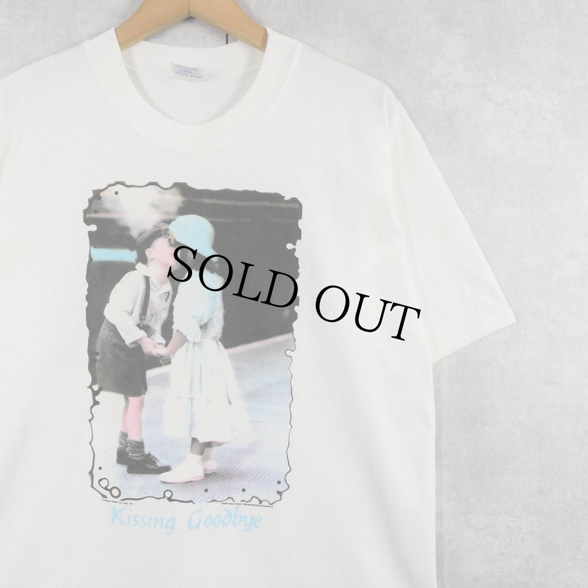 画像1: 90's Dave Tolson USA製 "Kissing Goodbye" フォトプリントTシャツ L (1)