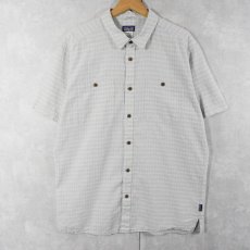 画像1: 2014SS Patagonia チェック柄 ヘンプ×コットンシャツ L (1)