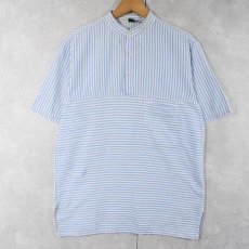 画像1: 〜80's Mc Neal ストライプ柄 プルオーバーコットンシャツ M (1)