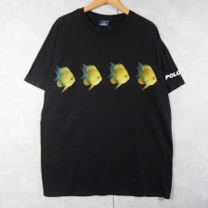 画像1: 90's POLO SPORT Ralph Lauren 魚プリントTシャツ BLACK L (1)