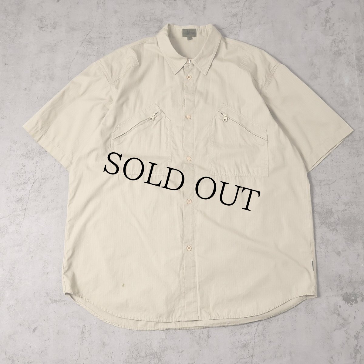 画像1: 90's STUSSY USA製 リップストップ コットンシャツ XL (1)