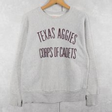画像1: 70's Champion REVERSE WEAVE 赤単色タグ USA製 "TEXAS AGGIES CORPS OF CADETS" ラバープリントスウェット M (1)