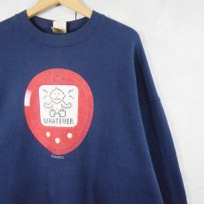 画像1: VIRTUAL PESTS "WHATEVER" プリントスウェット NAVY XL (1)